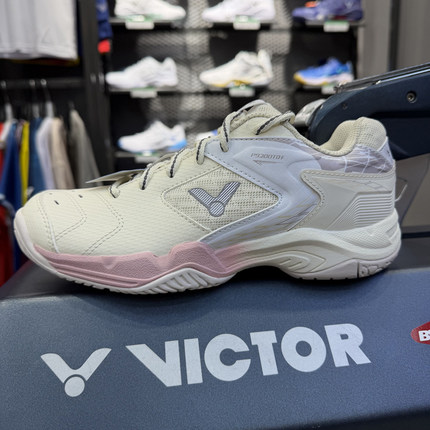 正品victor胜利羽毛球鞋男鞋女鞋白色款运动鞋透气减震SHP9200TD