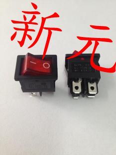 船型开关 翘板开关 KCD1-104/N 四脚两档带灯 红色