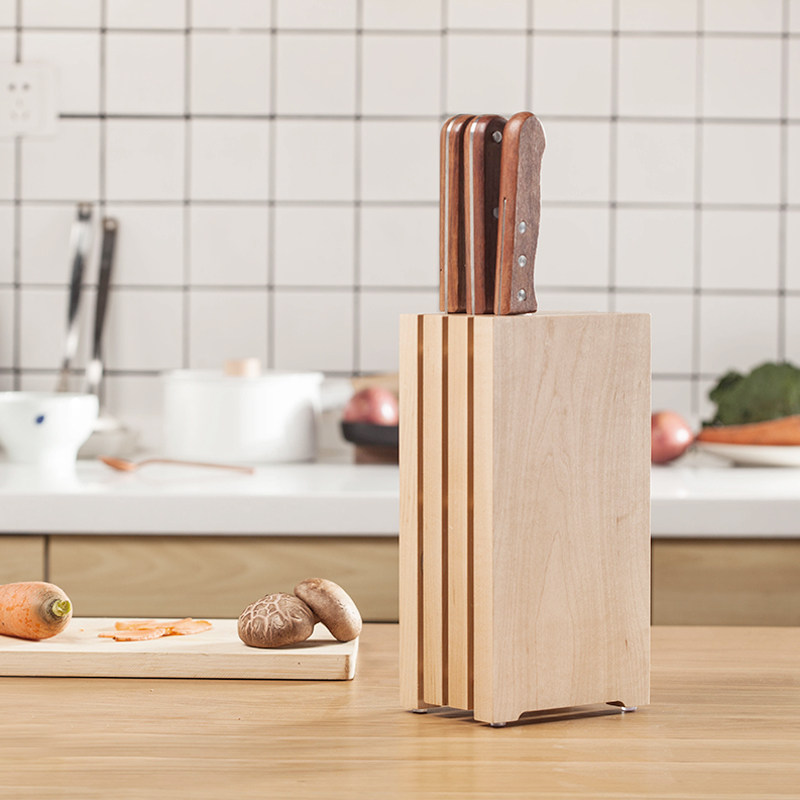 轻风刀架/硬枫木实木质多功能立式刀座菜刀架日式厨房置物收纳