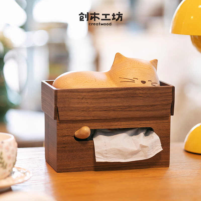 猫咪纸巾盒可爱创意抽纸生日礼物