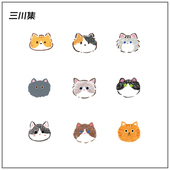 小图案彩色纹身贴 原创小动物 防水持久女 可爱卡通小猫咪 三川集