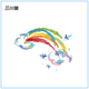 手腕手臂防水持久女高端 云朵彩虹纹身贴 脸 蜡笔涂鸦风格 三川集