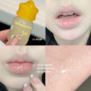 水光嘟嘟唇~细闪叠涂欧若风奶星透明唇蜜保湿滋润补水淡颜提气色