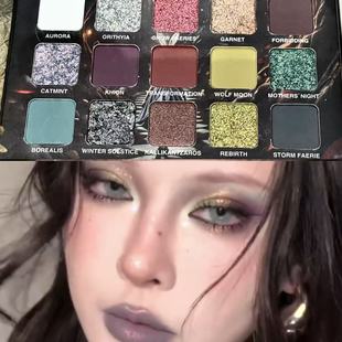烟熏灰绿紫 欧美沼泽蛇系暗黑十五色眼影盘珠哑光烟熏日常女 新款