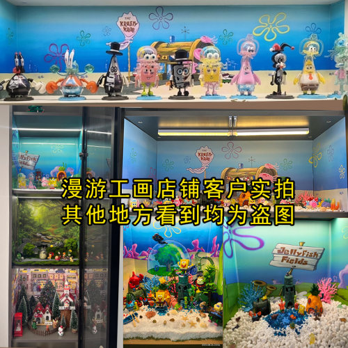 海绵宝宝派大星展示柜背景贴纸