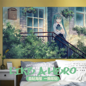 初音未来墙贴海报动漫少女心二次元宿舍卧室床头超大墙纸贴画自粘