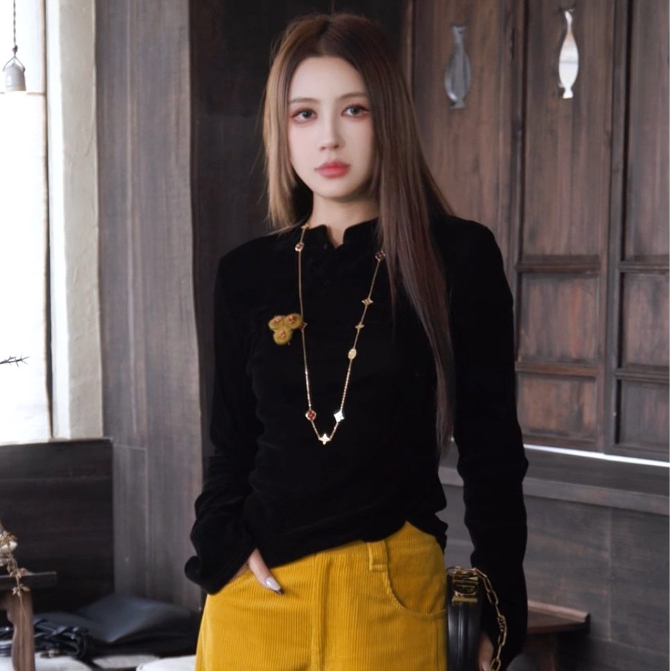 100%棉设计感上衣长袖保暖