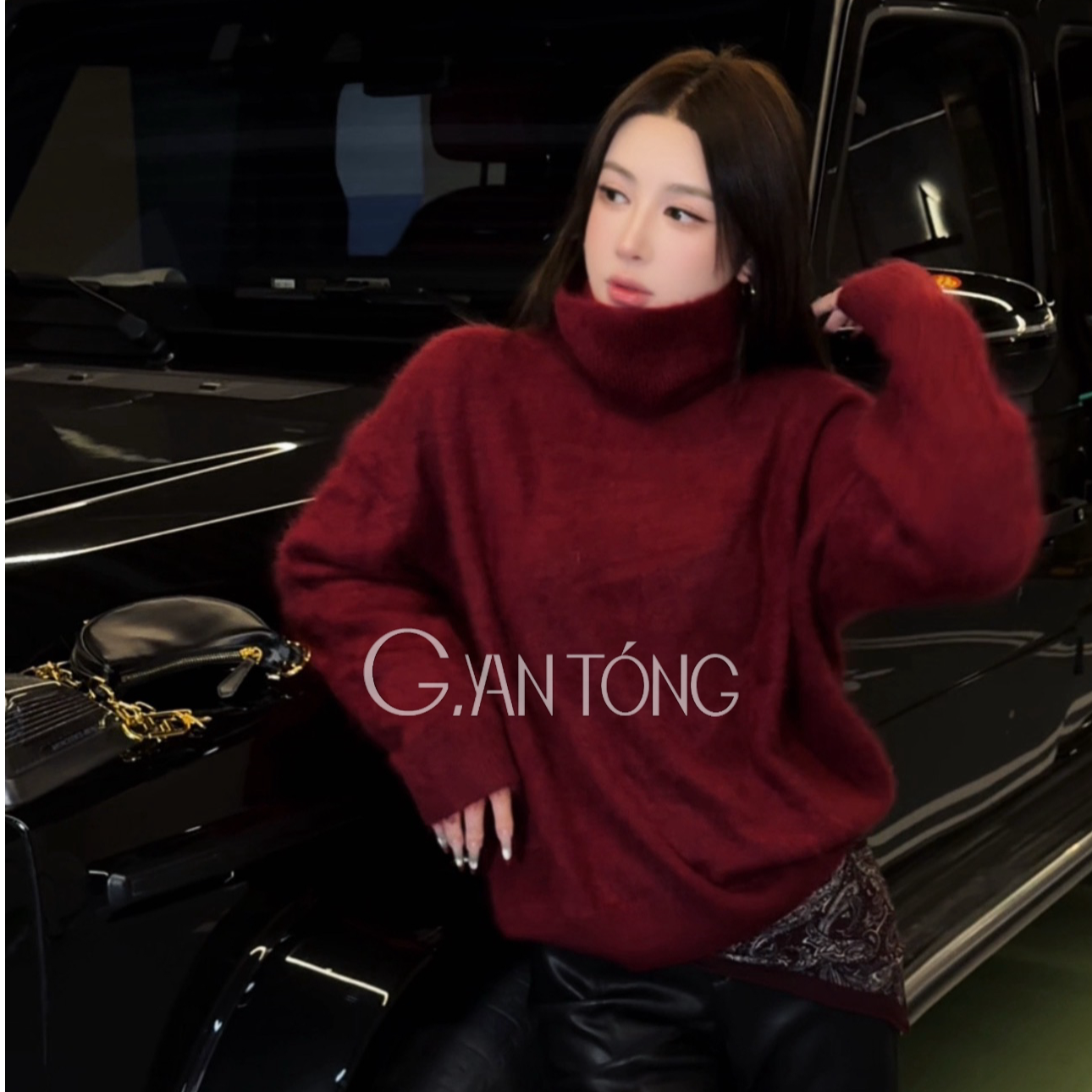 羊毛绒感高领毛衣轻奢宽松长袖上衣保暖DD1243