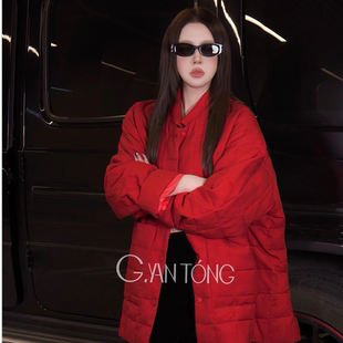 郭彦彤冬季新款高级感感羊毛时尚羽绒服中长款女潮流WT1073