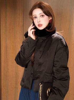 新中式复古旗袍式羽绒服保暖女老钱风WT1059