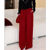 G.yantong立体刺绣羊毛时尚 KZ131 女休闲松紧腰显瘦中式 新款 阔腿裤