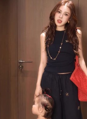 Gyantong郭彦彤手工钉珠无袖T恤上衣针织夏季简约高级DD1162