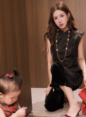 Gyantong郭彦彤 桑蚕丝无袖上衣夏季国风定制香云纱复古DDL89