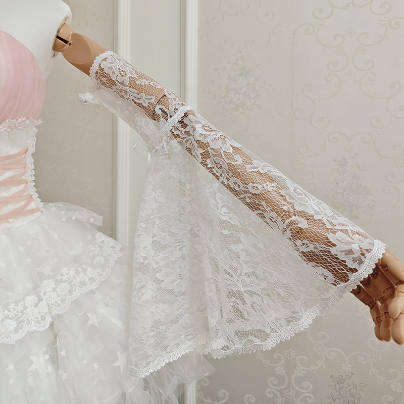 原创哥特风洛丽塔蕾丝喇叭袖套lolita防晒拼接袖配饰道具小物