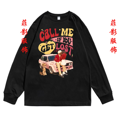 美国说唱歌手Tyler The Creator印花圆领t恤长袖内搭打底衫上衣