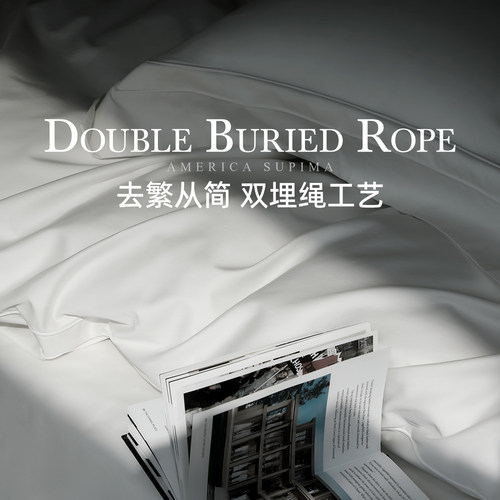 LAFINN 意式极简双埋绳工艺 定织美国supima匹马棉纯色高端四件套
