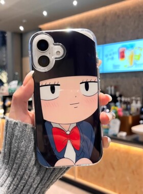 ins日系呆萌可爱Q版黑沼爽子适用17pro苹果17ProMax手机壳iPhone16pro全包14新款高级感小众外壳17创意保护套