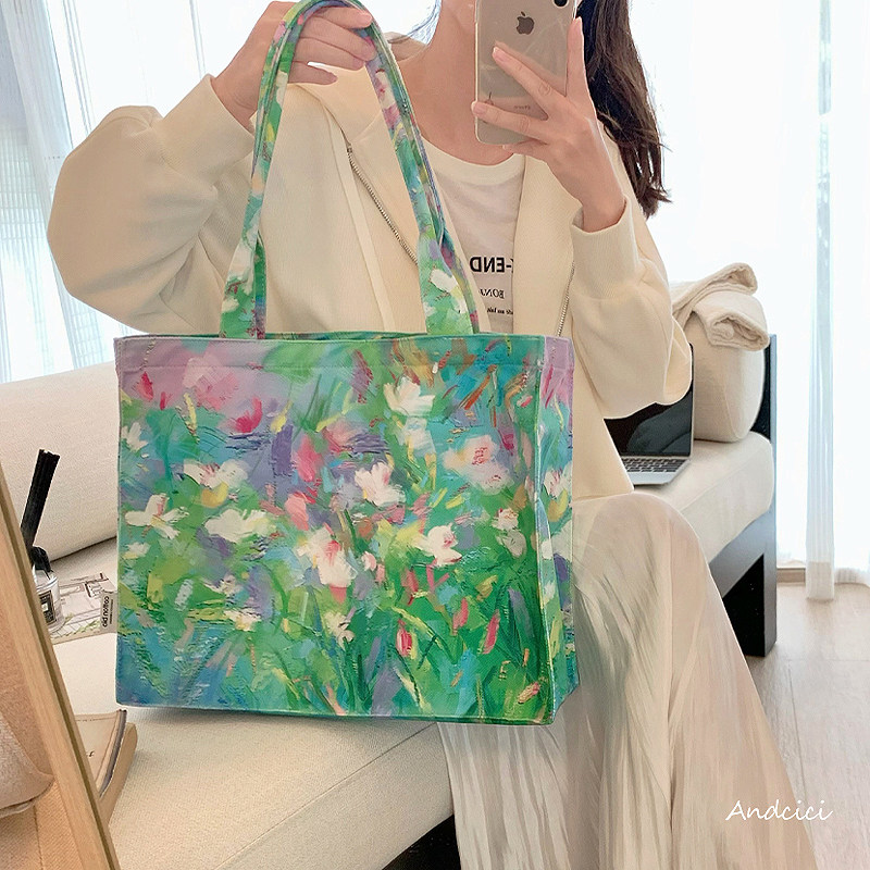 ANDCICI@Fleur花束恋爱~绿野仙踪~拉链帆布包单肩女包手提包书包,收纳整理,购物袋/环保袋/帆布袋,淘宝优惠券,粉丝福利购,淘宝优惠卷