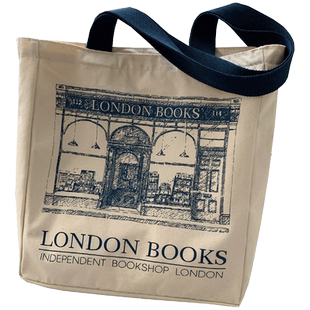 伦敦书店~复古设计感帆布包托特单肩包大容量购物袋男女学生书包