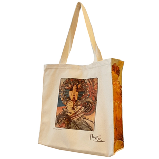 艺术博物馆穆夏《Monte Carlo》油画帆布包女单肩学生书包购物袋