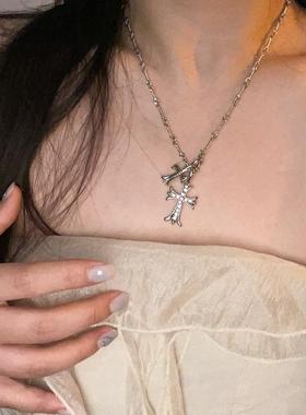 BKP欧美复古小众双十字架项链