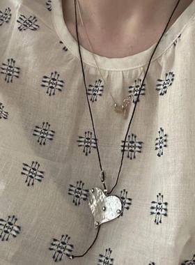 BKP手工纹理爱心项链韩素希同款