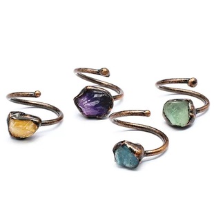 BKP「水晶戒」小众复古尼泊尔部落风中古vintage风天然石戒指开口