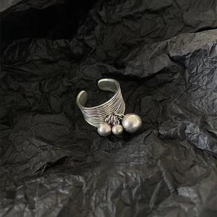 BKP曼谷公园「复古戒」小众设计做旧肌理开口戒指百搭秋冬女博主