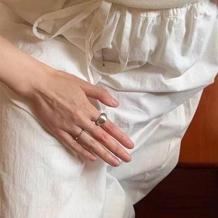 BKP「素戒」极简风哑光拉丝戒指小众冷淡叠戴百搭素圈戒指女高级
