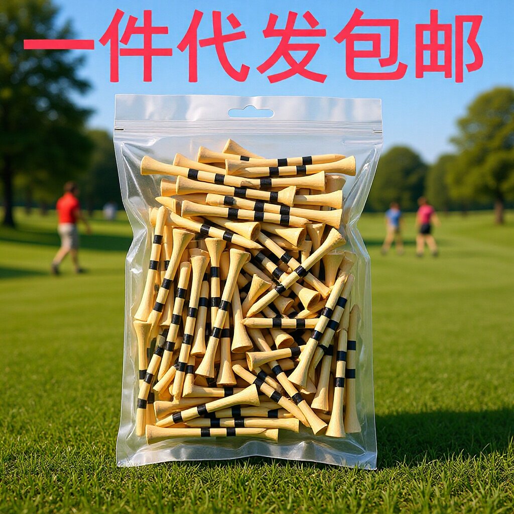 100pcs高尔夫木质限位球钉 竹木球TEE 天然环保高尔夫用品tee