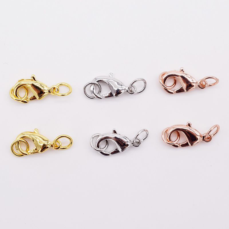 DIY925A镀银龙虾扣 珍珠手链项链接扣 弹簧扣子连接扣 龙虾扣配件