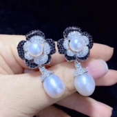 玫瑰花耳钉 款 个性 耳环 大气耳饰 首饰材料配件 耳钩 经典