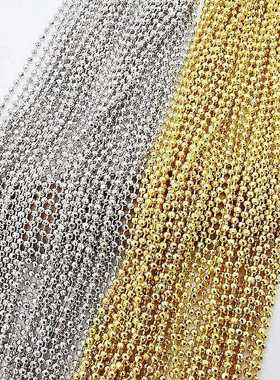 镀14K金项链 连珠项链 金豆豆链条蛇骨链  女款项链 长75CM成品链