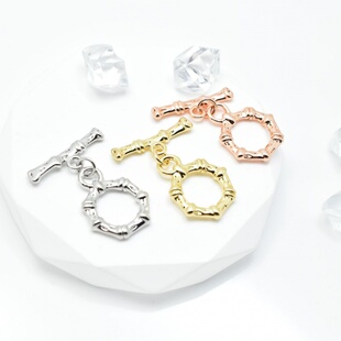 14K包金OT扣珍珠项链收尾扣手工diy制作手链竹节搭扣饰品材料配件