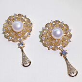 胸花 女款 DIY珍珠毛衣链胸针夹扣 可做项链吊坠 领针配件 胸针款