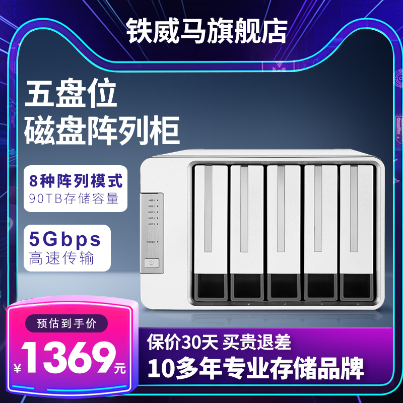 铁威马2.5寸/3.5寸多盘位硬盘柜raid磁盘阵列硬盘盒usb3.0存储柜-封面