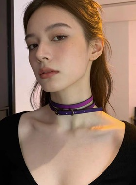 「梦核少女」温感变色choker颈链女双圈绕脖颈链y2k亚文化项圈潮