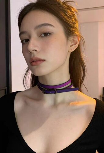 「梦核少女」温感变色choker颈链女双圈绕脖颈链y2k亚文化项圈潮