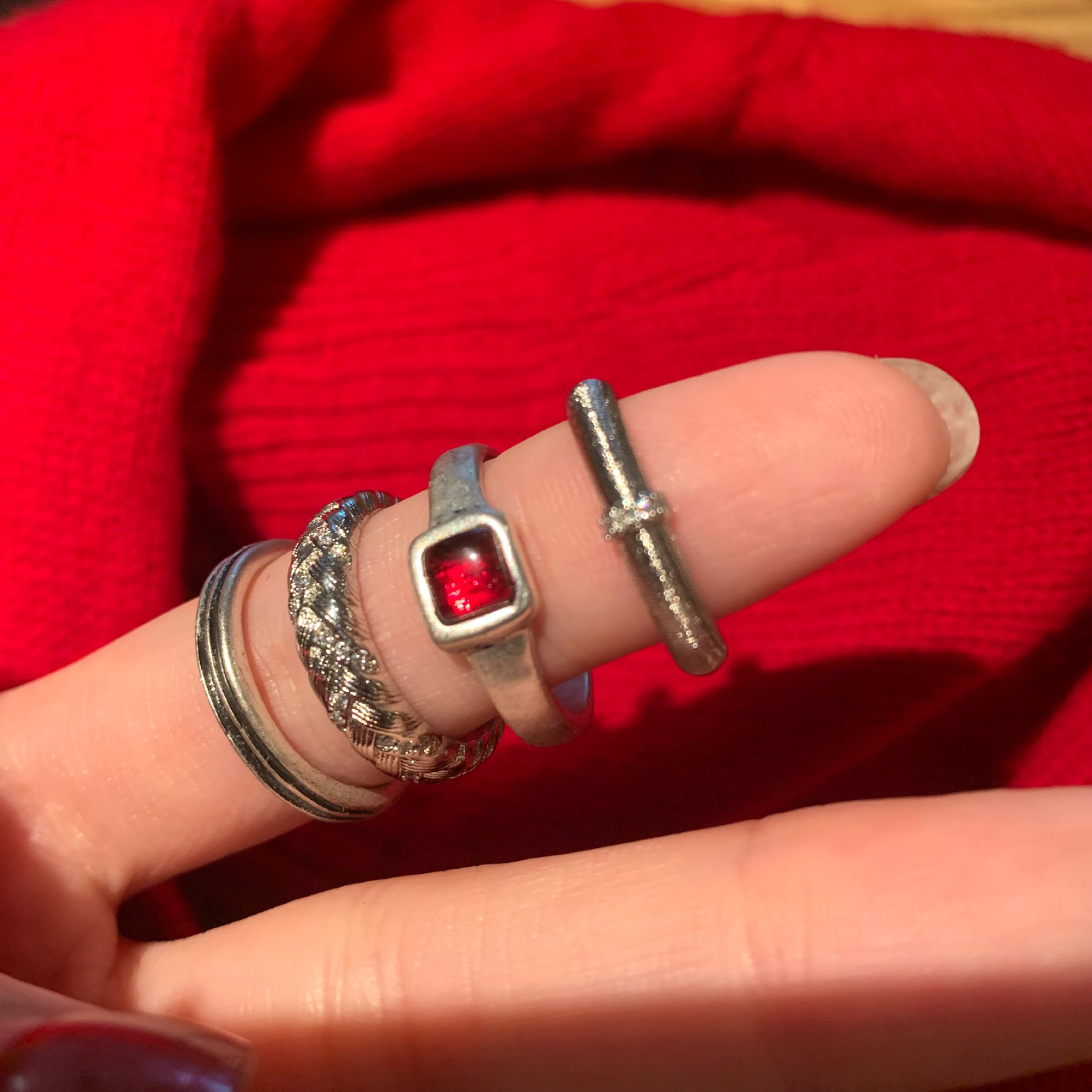 棠洛 小众个性冷淡风戒指女叠戴细款指环金属开口戒高级百搭2026