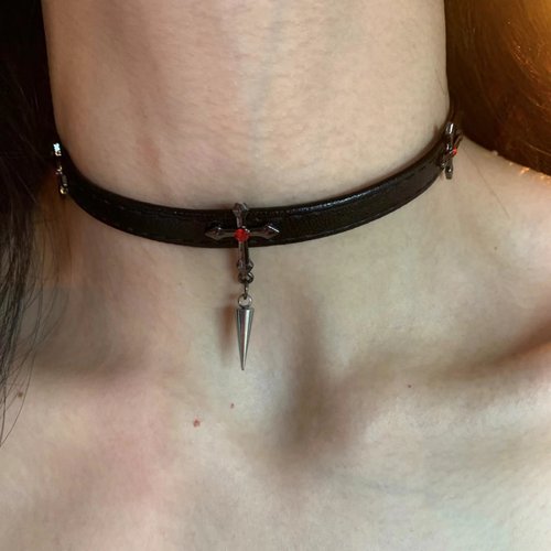 多戴款哥特黑红十字架叠戴