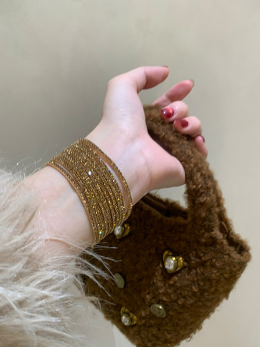 10条装 废土风满钻手链女多条叠戴单排钻细手链爆闪个性手环2026