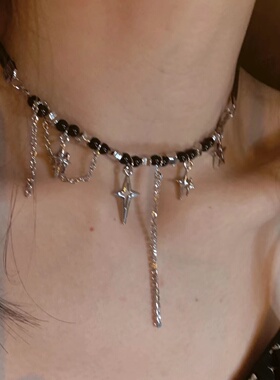 好多星星~暗黑系多吊坠流苏项链