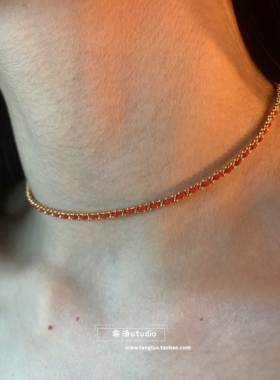 Lucky Red String“幸运红绳”棠洛手作编织choker极细锁骨链颈链