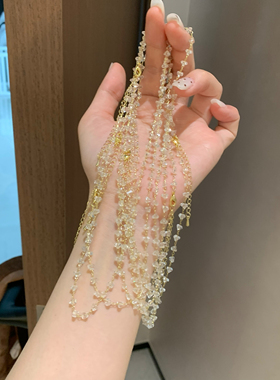 淡色小鸡黄天然水晶串珠锁骨链女简约高级感素链显白颈链百搭短链