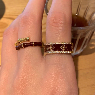 红色滴釉十字架戒指女复古辣妹指环小众高级感叠戴戒圈2025新款