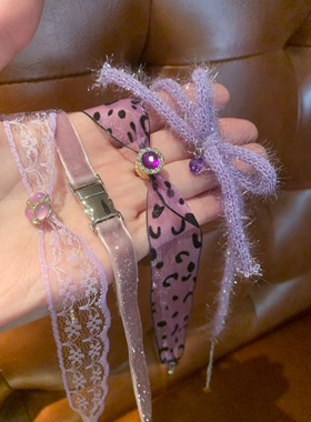 棠洛 y2k紫色韵味choker颈链女小众布艺颈带个性辣妹风项圈2026潮