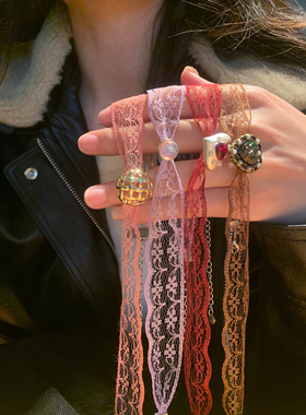 「蕾丝小姐」棠洛小众纯欲风蕾丝颈链女贴肤choker布艺项圈2026爆