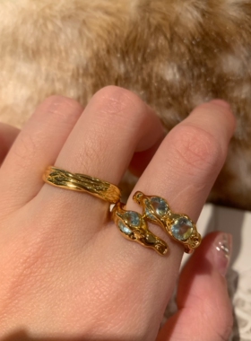 瓦尔登湖 金色戒指叠戴女欧美ins感金属指环食指戒指高级感2026潮