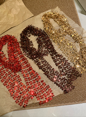 棠洛 欧美辣妹风亮片围巾配饰氛围感围脖颈链毛衣链长款项链2026