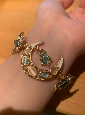 小红书同款 Vintage如月之恒手链女波西米亚风猫眼石手饰品2026潮